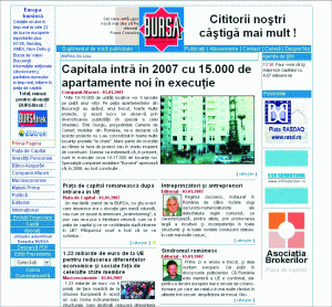 Noul site al ziarului "BURSA" - integrare în piaţa de capital mondială, nu doar europeană! Noul site al ziarului "BURSA" - integrare în piaţa de capital mondială, nu doar europeană!